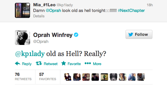 Oprah Responds To Tweeter Who Calls Her "Old As Hell"