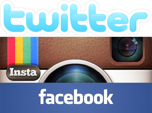 Twitter, Instagram, Facebook