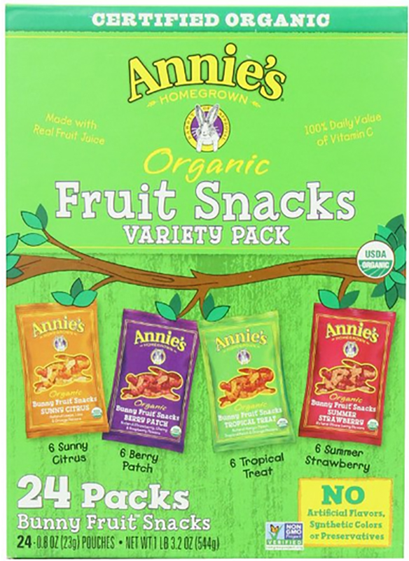 Annie's Homegrown Organic Vegan Fruit Snacks Variety Pack 24 Pouches
