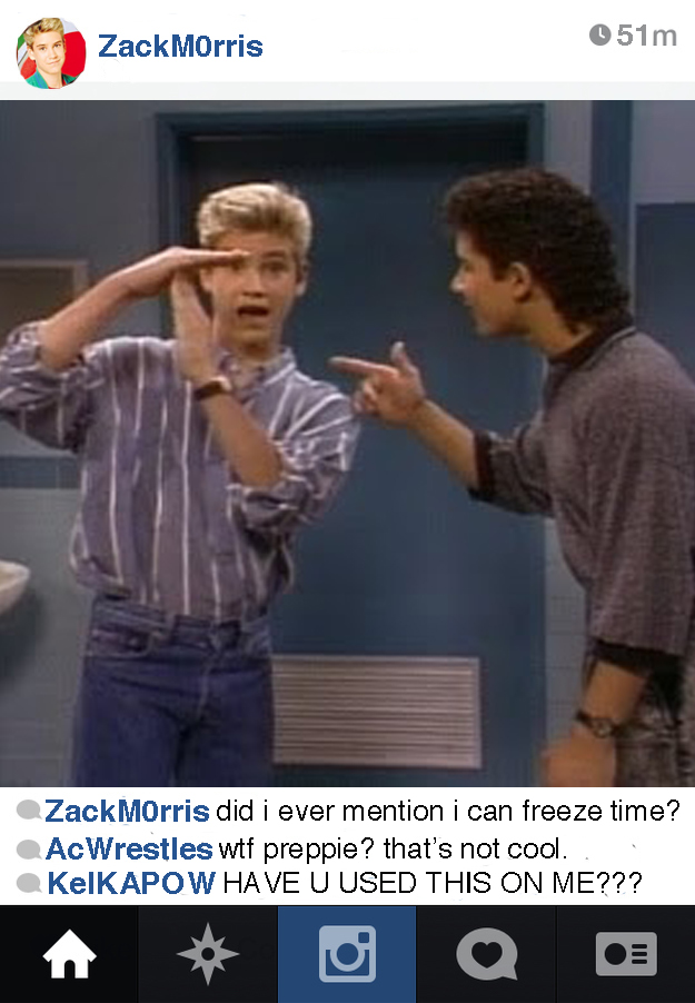 What If Zack Morris Had Instagram?
