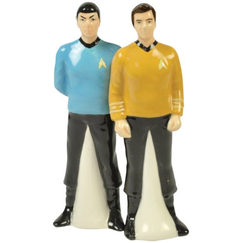 Westland Giftware Star Trek Magnetic Spock and Captain Kirk Salt and Pepper Shaker Set, 4-1/2-Inch