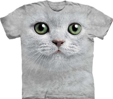 Green Eyes Cat Face The Mountain Tee Shirt Adult