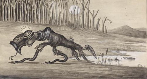 1935 painting of a Bunyip