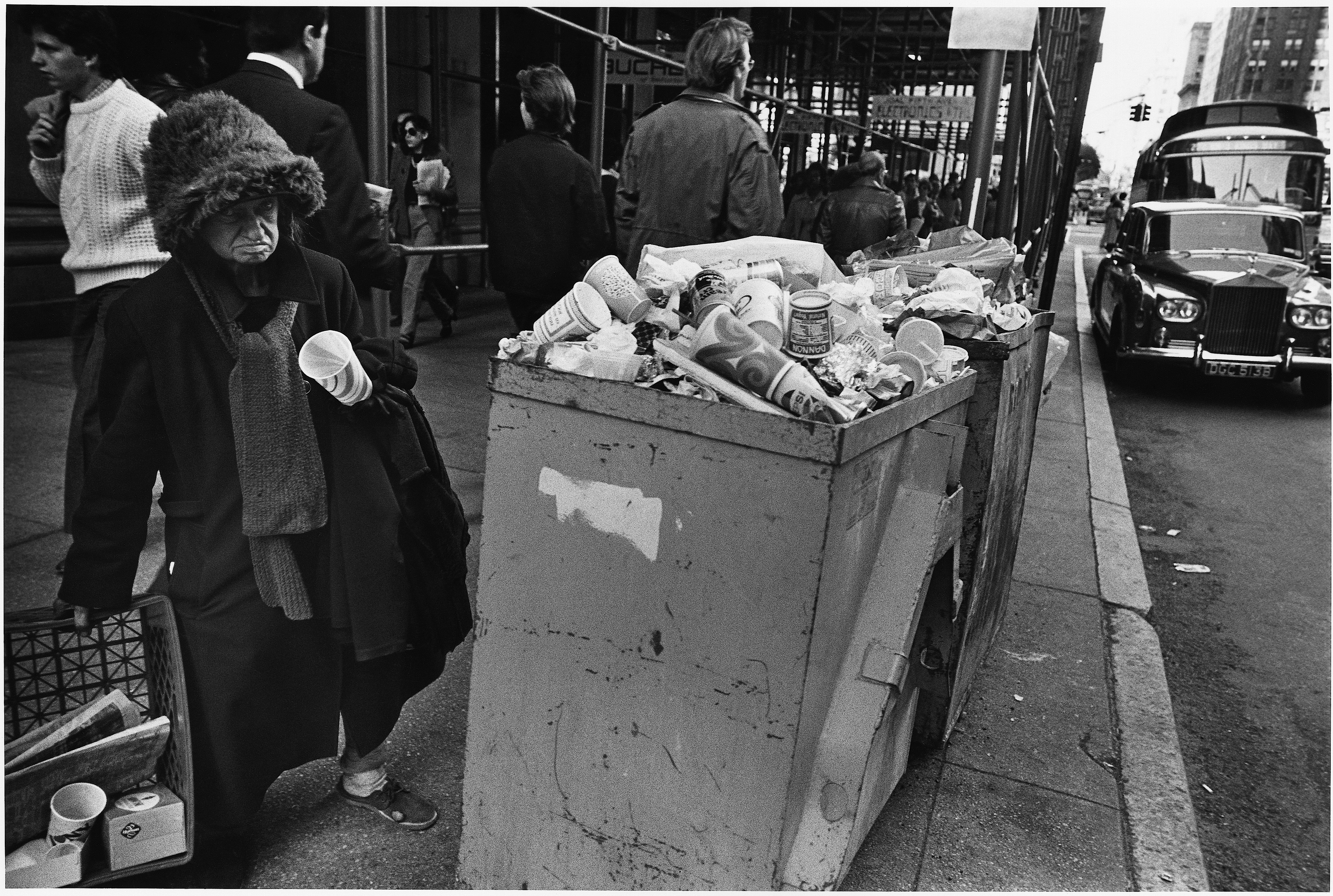Homeless woman and rolls, 1982 Richard Sandler Photography