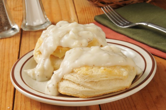 Rednecks and Southerners both like biscuits and gravy. But only idiots don't like biscuits and gravy. Shutterstock