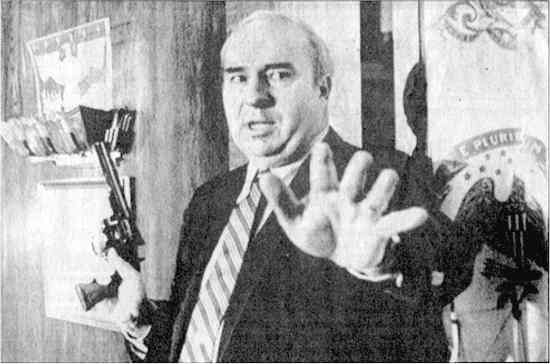 Budd Dwyer, moments before he ended his life with cameras rolling. Copyright 1987 by the Associated Press.
