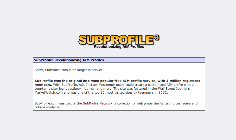 Subprofile.com [now defunct]