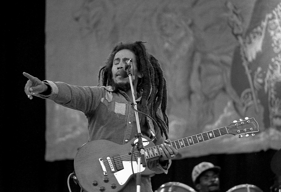 Bob Marley performing at Dalymount Park, on 6 July 1980. Credit: Eddie Malin
