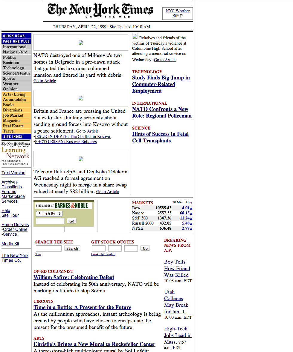 web.archive.org / NYTimes April 22, 1999