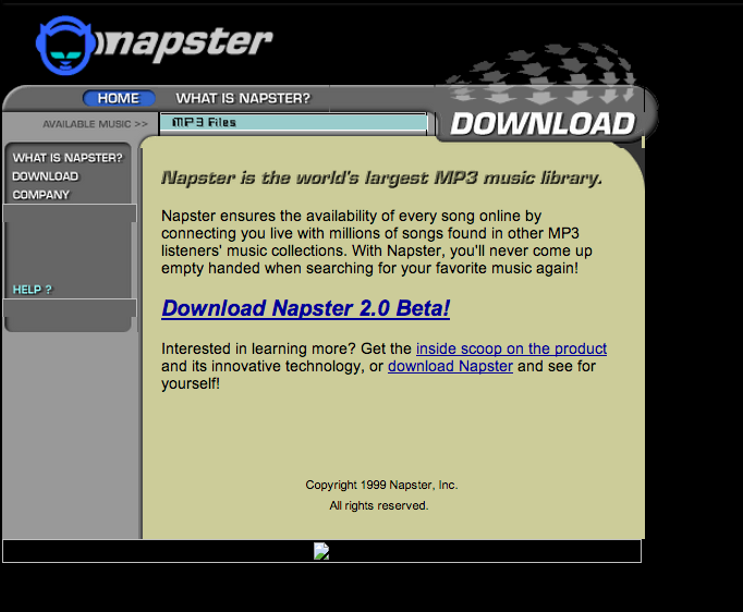 web.archive.org / Napster