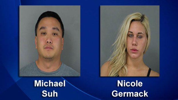 Suspects Michael Suh and Nicole Germack, (Photos provided by Newark, Del. PD)