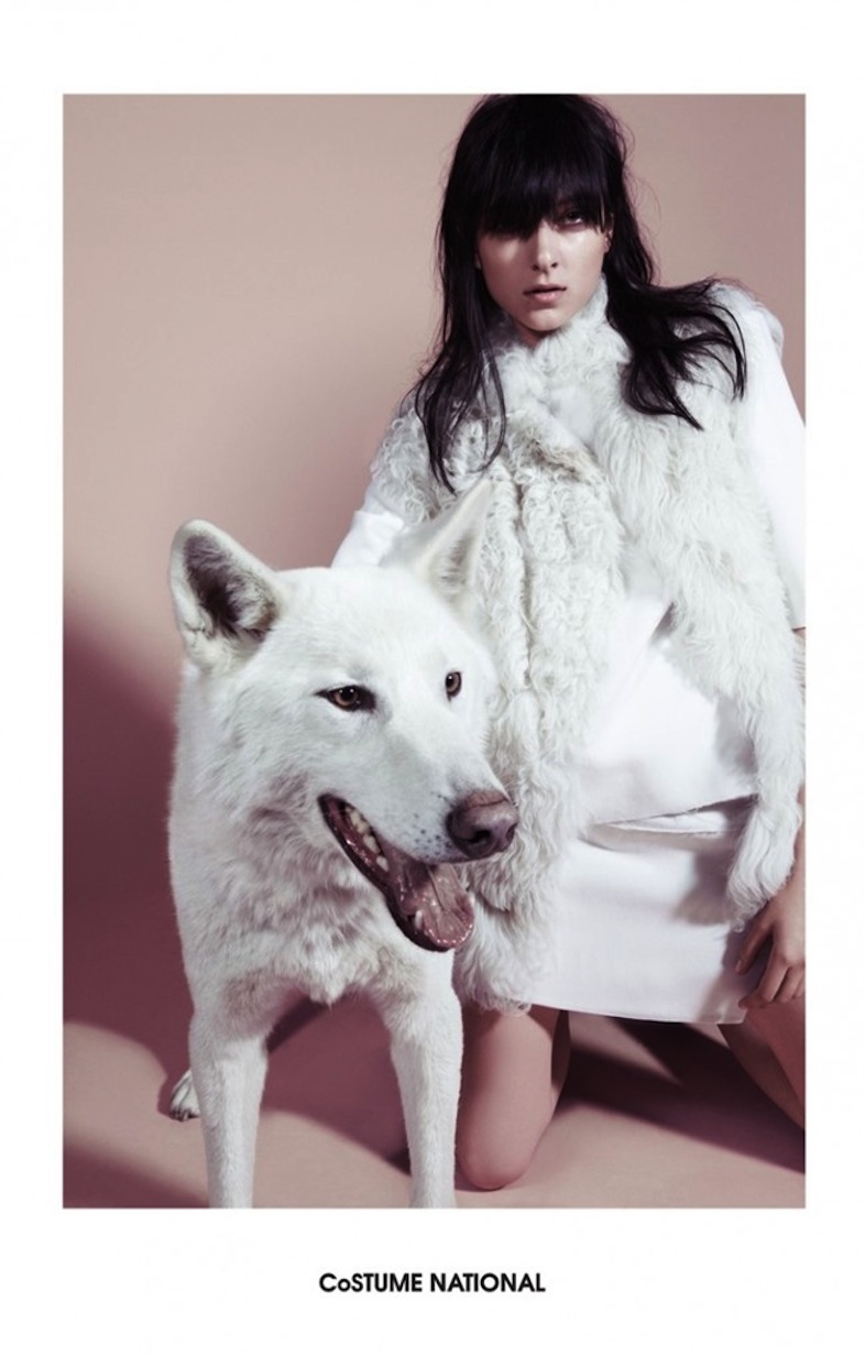 Sarah Engelland (and Husky) for Costume National '14/'15 campaign by Glen Luchford.