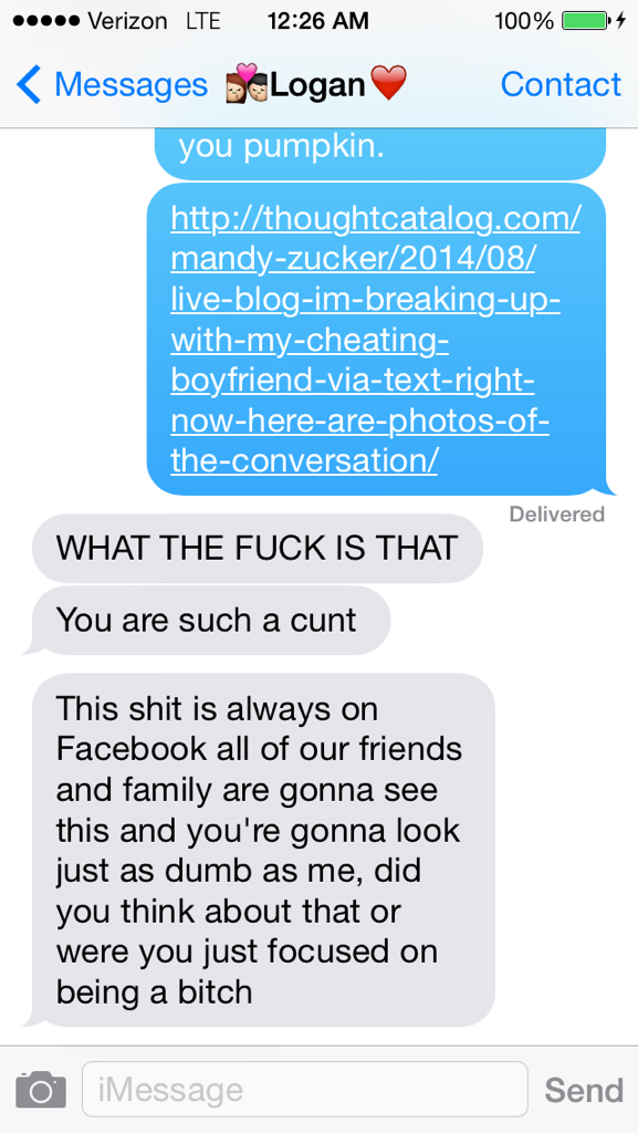 Live Blog: I’m Breaking Up With My Cheating Boyfriend Via Text Right Now, Here Are Photos Of The Conversation