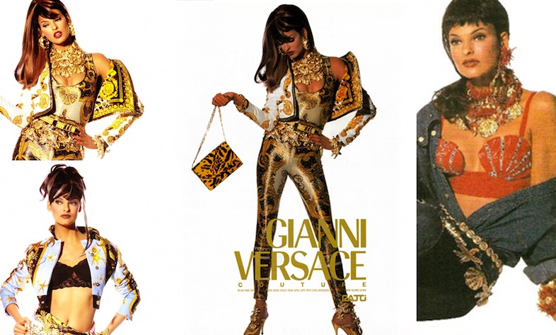Versace Campaign Spring/Summer Couture 1992 with Linda Evangelista and photographed by Irving Penn.