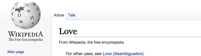 Wikipedia / Love