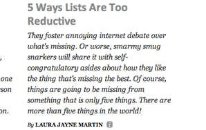 5 Ways Lists Are Too Reductive