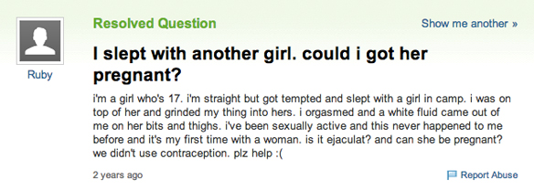 25 Mind Numbingly Stupid Sex Questions People Actually Had To Ask On Yahoo Answers Thought 6342