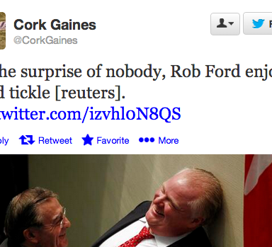 Here’s A Glorious Photo Of Rob Ford Getting Tickled