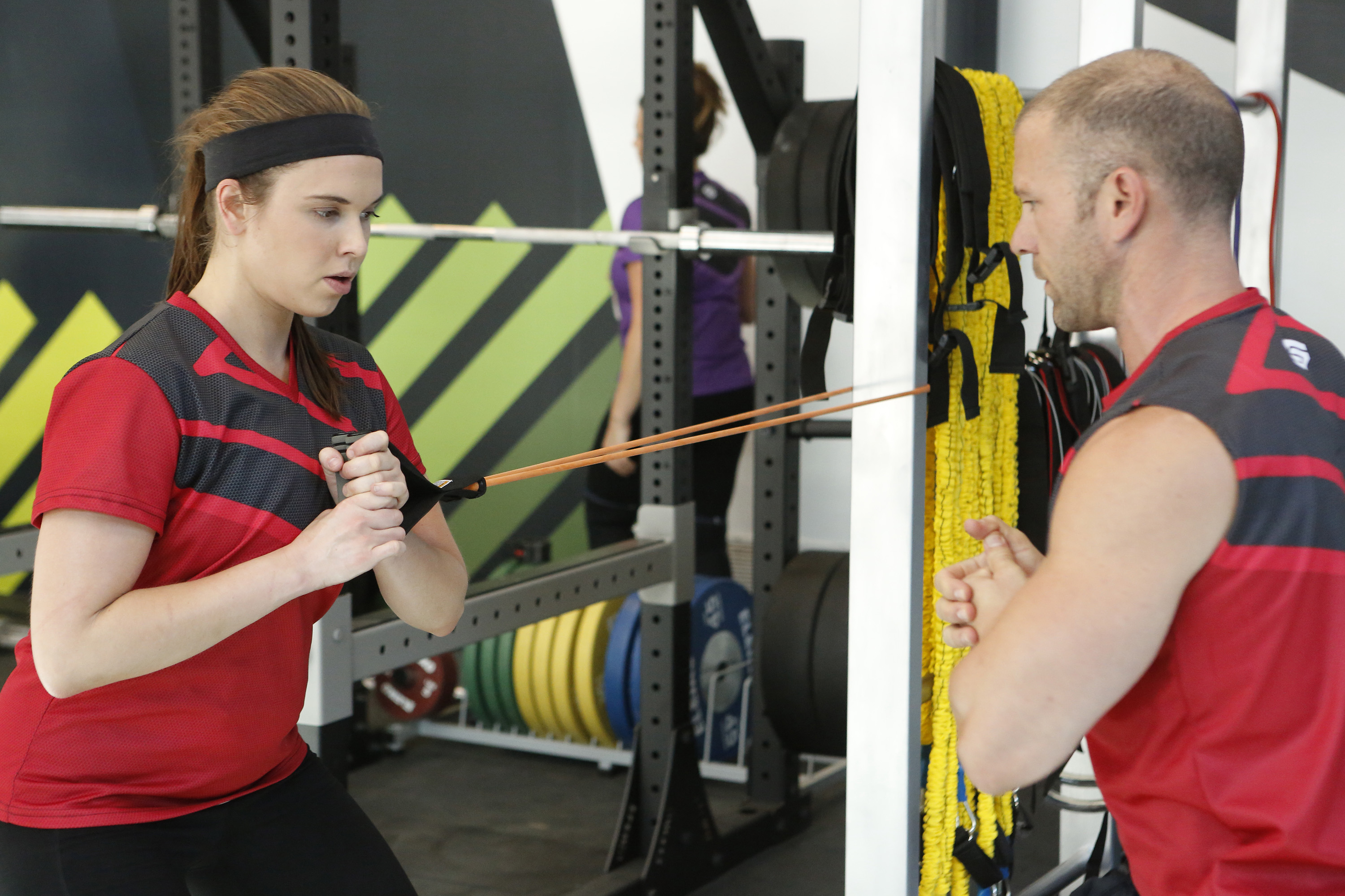 STRONG -- Episode 101 -- Pictured: (l-r) Sarah Miller, Drew Logan -- (Photo by: Trae Patton/NBC)