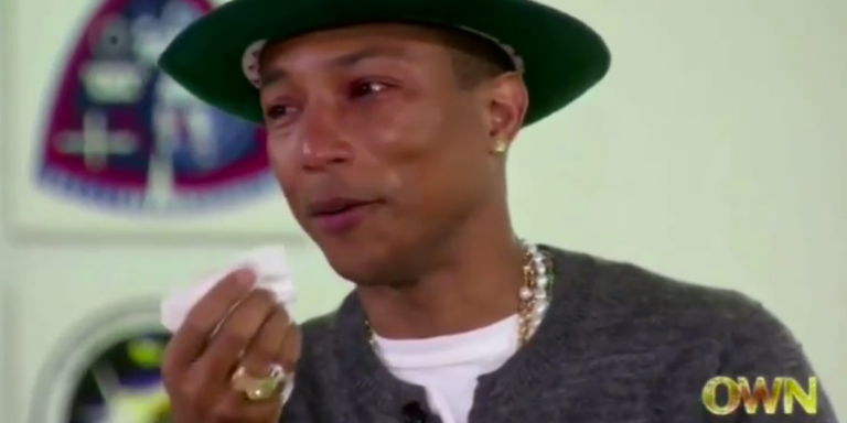 Watch Pharrell Happily Break Down Crying On Oprah’s Show