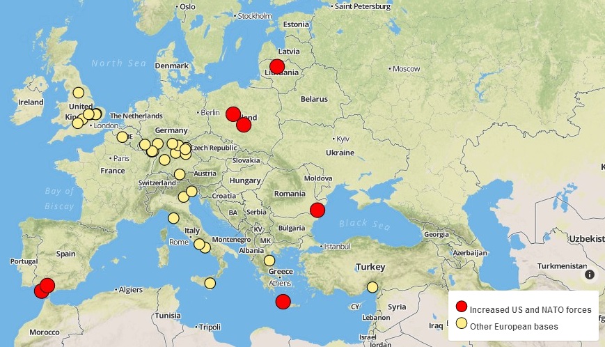 Get Map Of Us And Nato Bases Free Vector - Www