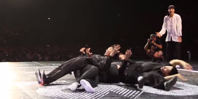Breakdancers Battling It Out On The Stage Makes Flying Through The Air Look Easy