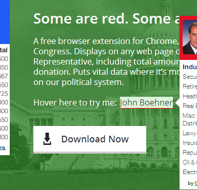 This 16-Year-Old Made A Browser Add-On That Shows A Politician’s Top Financial Contributors