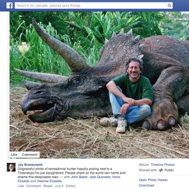 People On Facebook Are Irate Because They Think Steven Spielberg Killed A Dinosaur