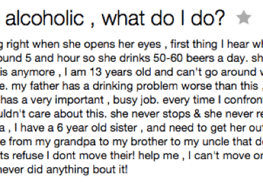 8 Questions About Alcoholism On Yahoo! Answers Answered Perfectly