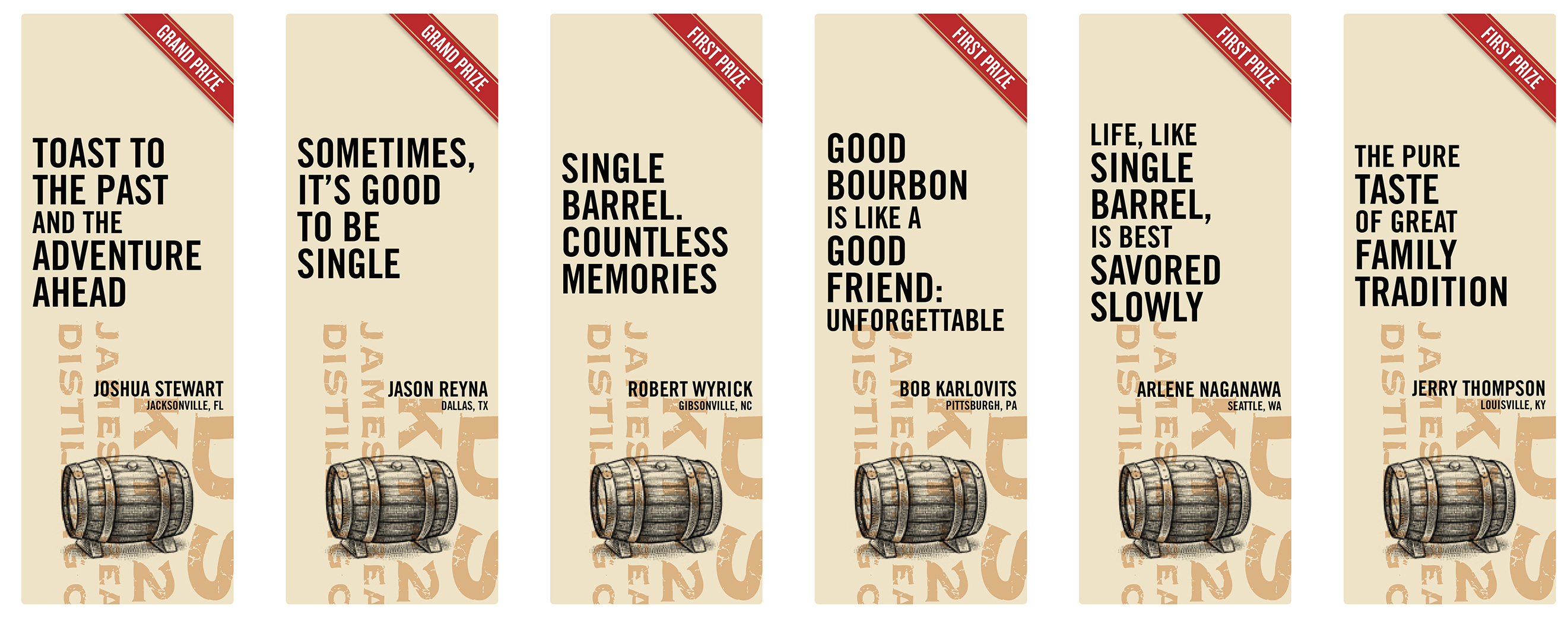 Jim Beam Single Barrel Winner Label Mock-Ups - Website