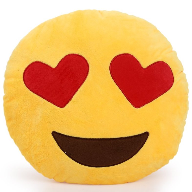 Emoji Smiley Emoticon Yellow Round Cushion Pillow (Amazon)
