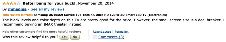 20 Hilarious Amazon Reviews Of The $119,999 Samsung TV