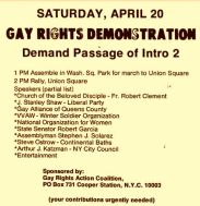 late april 74 gay rights demonstration