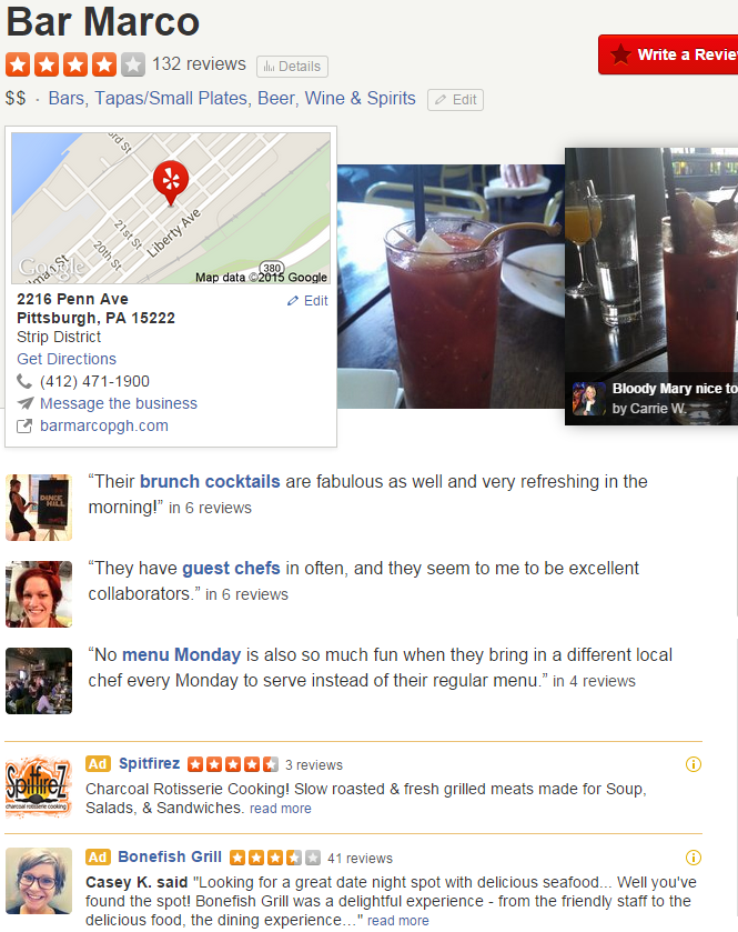 Reviews for Bar Marco are overwhelmingly positive