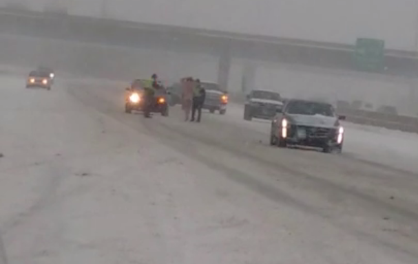 Watch What Happens When This Naked Man Strolls Down The Interstate In A Cowboy Hat During A Blizzard