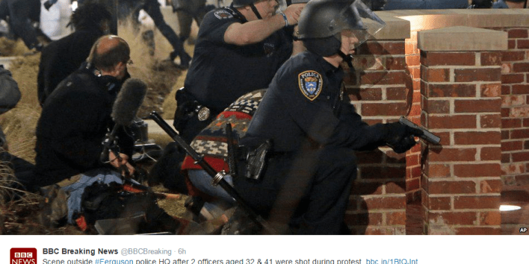 2 Police Officers Were Shot During A Protest In Ferguson Last Night