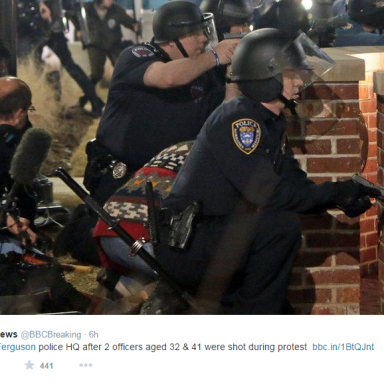 2 Police Officers Were Shot During A Protest In Ferguson Last Night