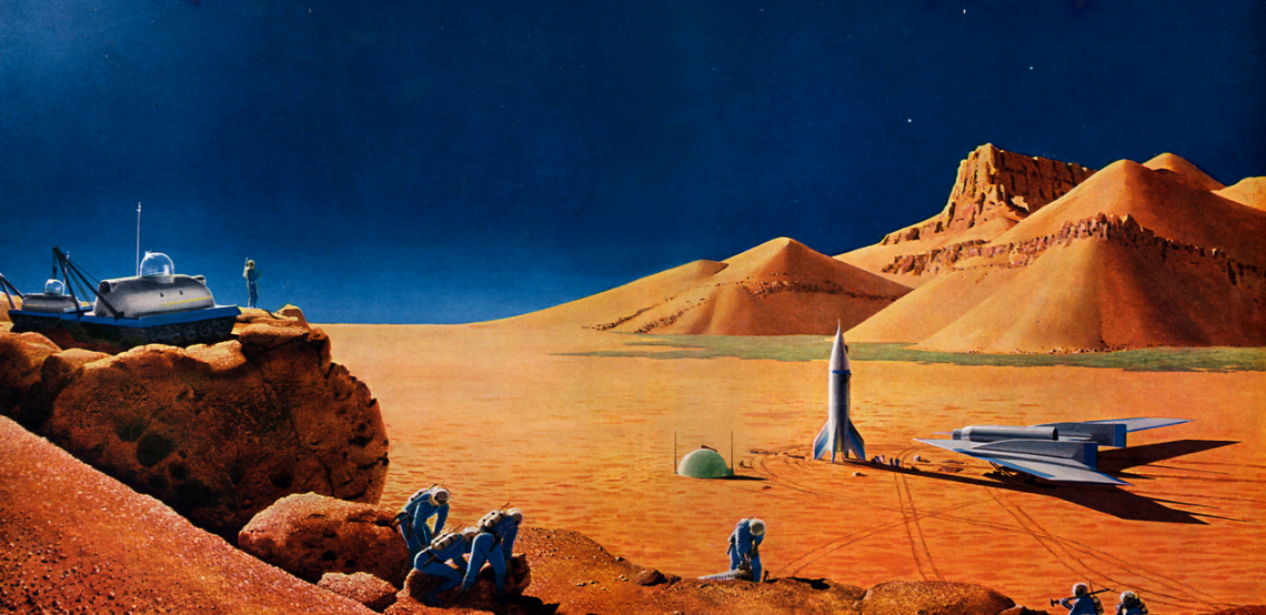Mars 1956 via Flickr - James Vaughan (artist: Chesley Bonestell)