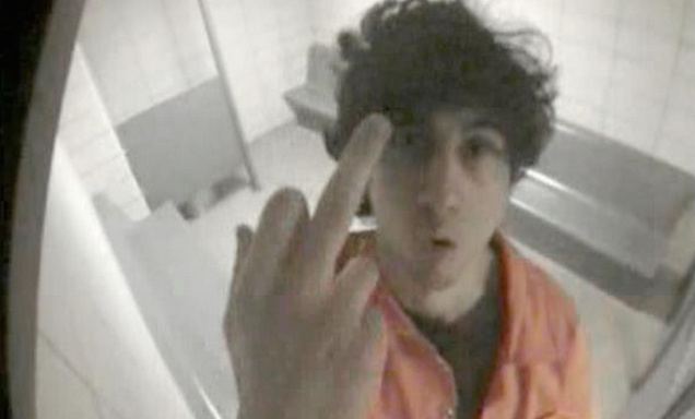 Here’s Boston Bomber Dzokhar Tzarnaev Giving The Finger To His Prison Cell Camera