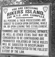 rikers island sign
