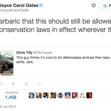 Joyce Carol Oates’ Colossal Tweeting Blunder Leaves Her Arguing For The Conservation Of Dinosaurs