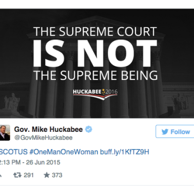 Is It Just Me Or Is @GovMikeHuckabee Not Happy With The Supreme Court’s Decision On Gay Marriage?