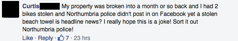 Facebook / Northumbria Police