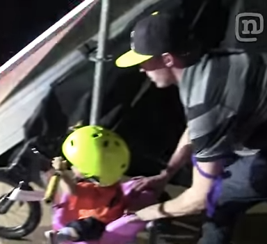 Watch This Father Push His Baby Girl Down A Big Ass ‘Mega Ramp’