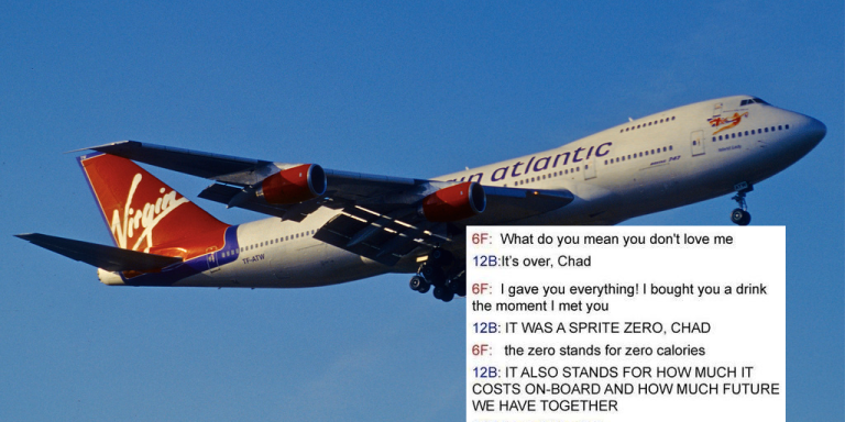 Read These 9 Hilarious Transcripts From Virgin Airline’s In-Flight Messaging System