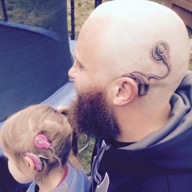 Awesome Dad Gets Implant Tattoo To Support His Deaf Daughter
