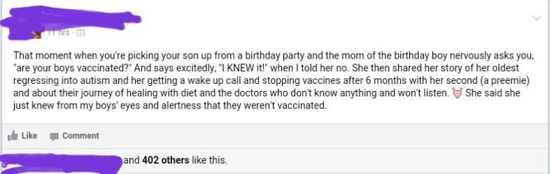 Facebook / Things Anti-Vaxers Say