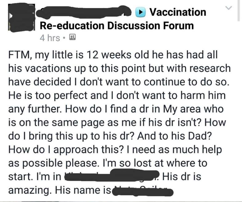 Facebook / Things Anti-Vaxers Say