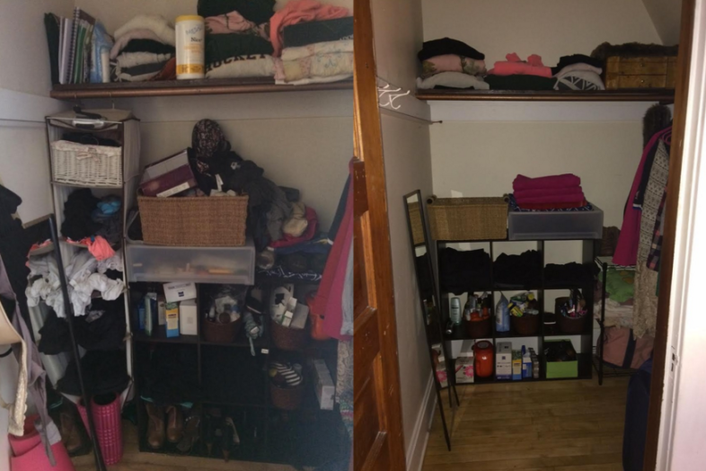 Organized a client's hallway closet! They were very excited that