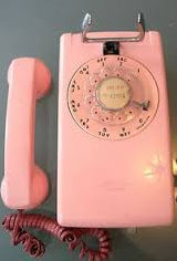 pink wall phone